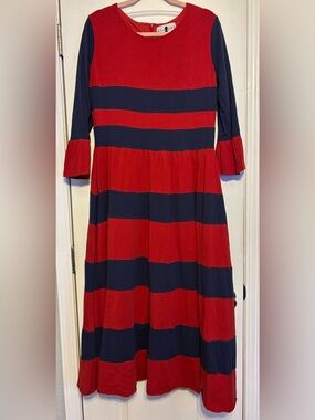 Dainty Jewells Red and Navy Striped Dress